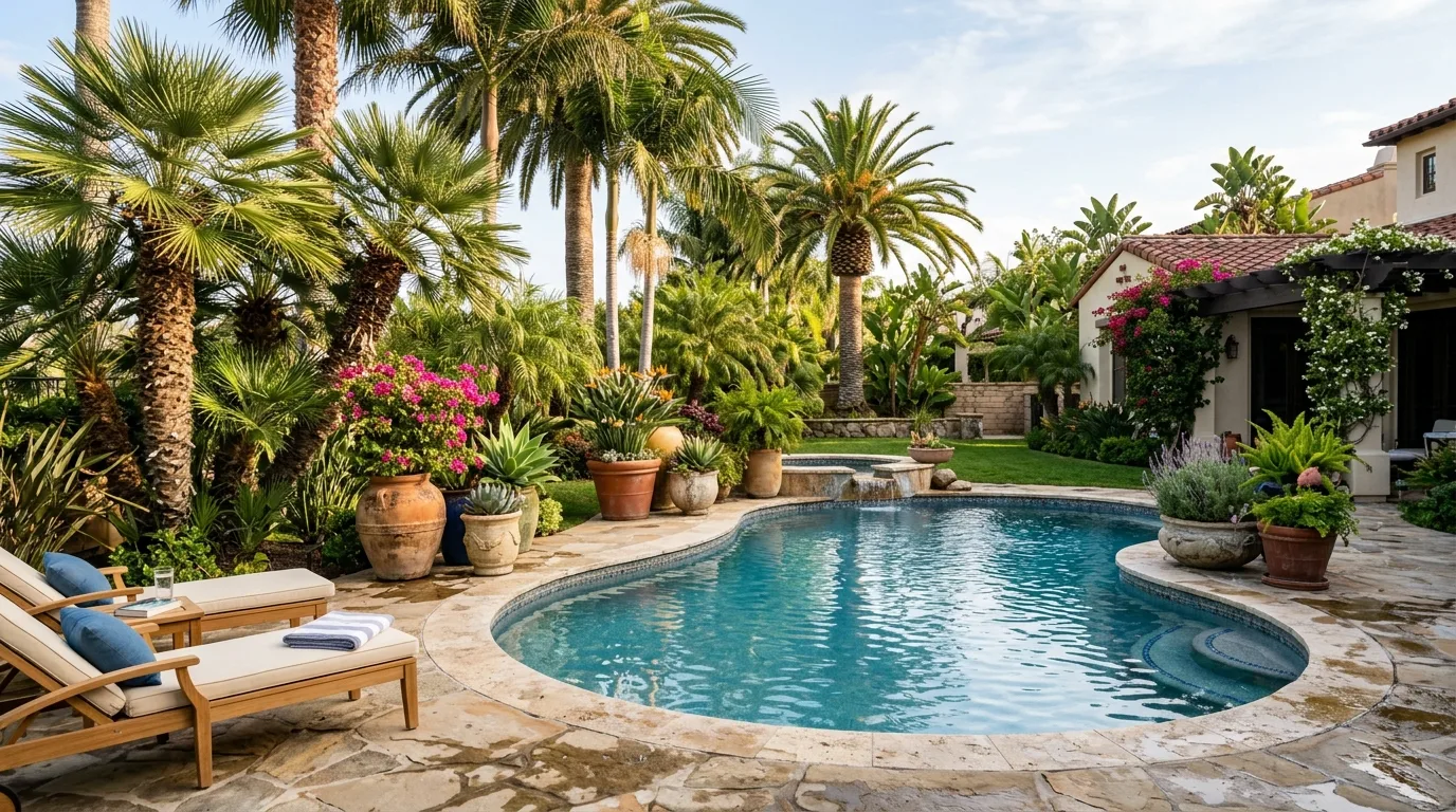 Kidney-Shaped Pool Landscape